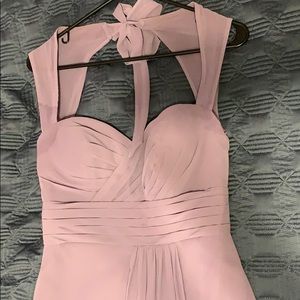 Light purple floor length prom dress